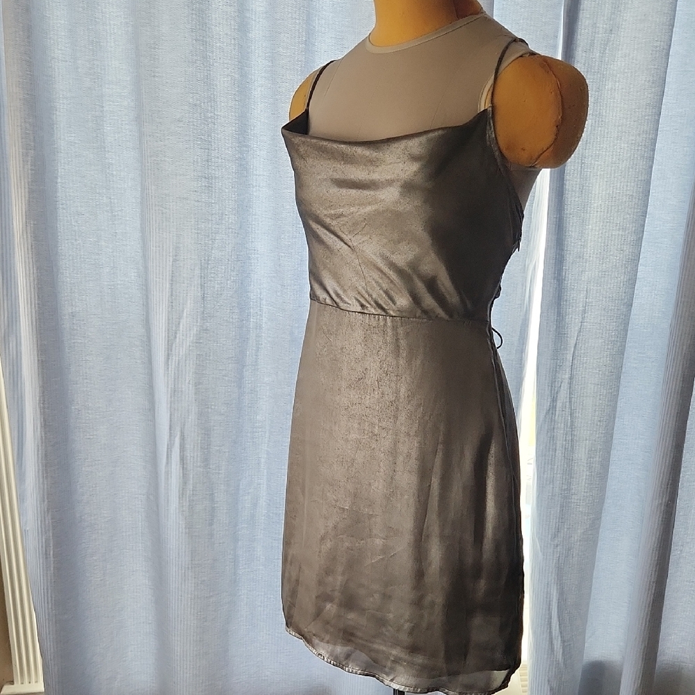 Chic Gray Y2K Style Slip Dress By Urban Outfitters, Size M